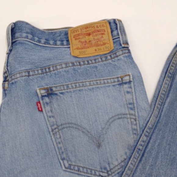 Levi's 505 Regular Fit 35x29 Men Straight Leg Mid-Rise Jeans Red Tag Vintage - Picture 4 of 8
